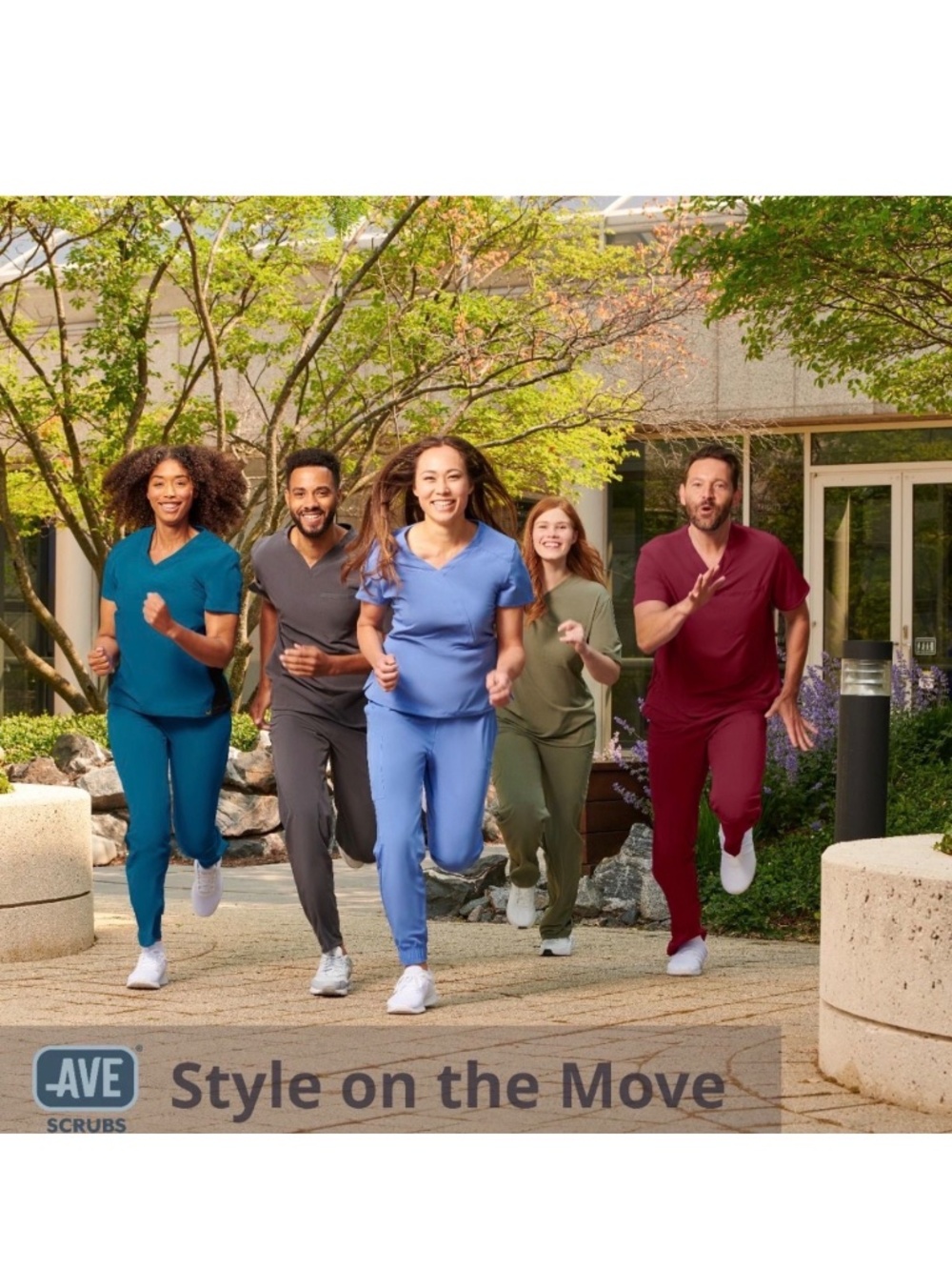 AVE by Medline Navy Unisex Drawstring Cargo Scrub Pants - Picture 10 of 12